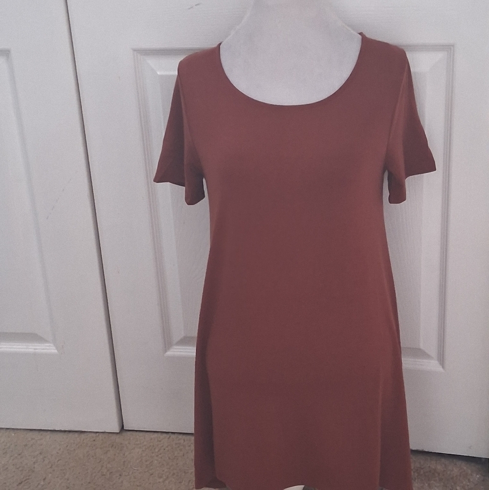 New Zenana Rust Short Sleeve Tunic Size L